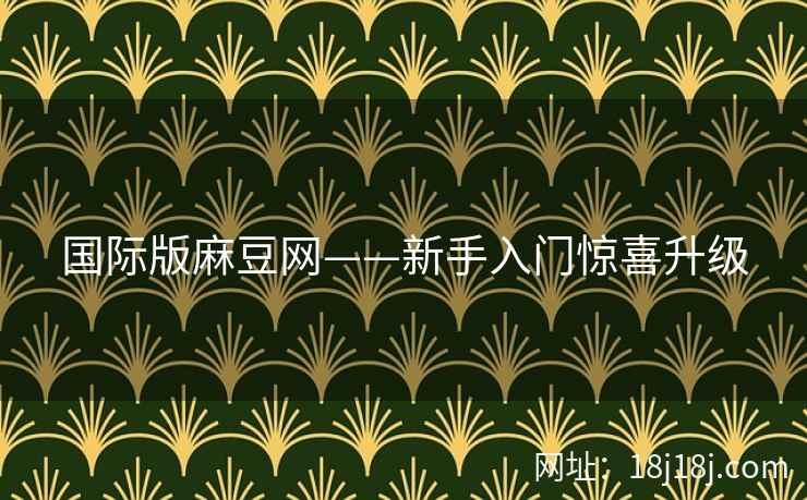 国际版麻豆网——新手入门惊喜升级 国际版麻豆网——新手入门惊喜升级