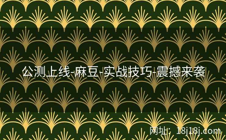 公测上线-麻豆-实战技巧-震撼来袭